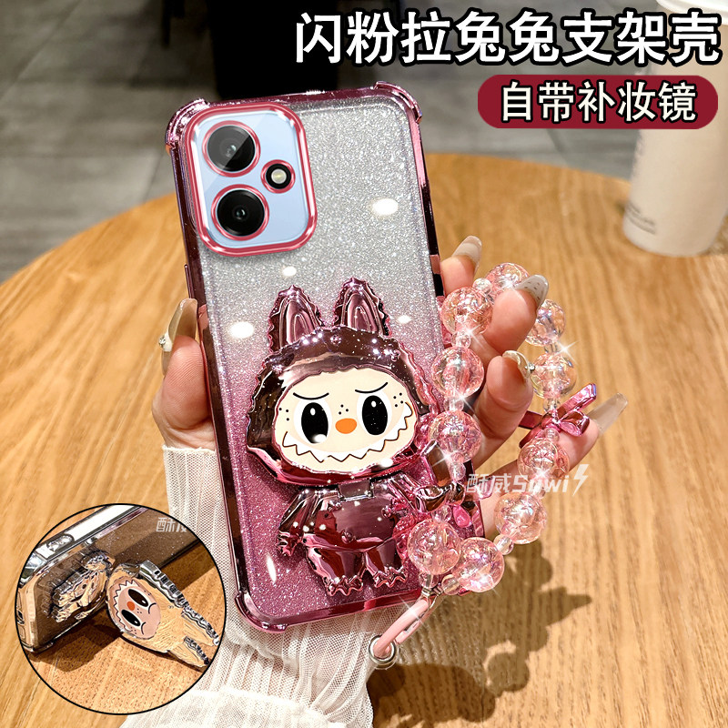 适用于华为荣耀400手机壳300带镜头膜防摔200曲面屏100网红女款90镜子支架保护套80气囊硅胶70带挂绳60/50se