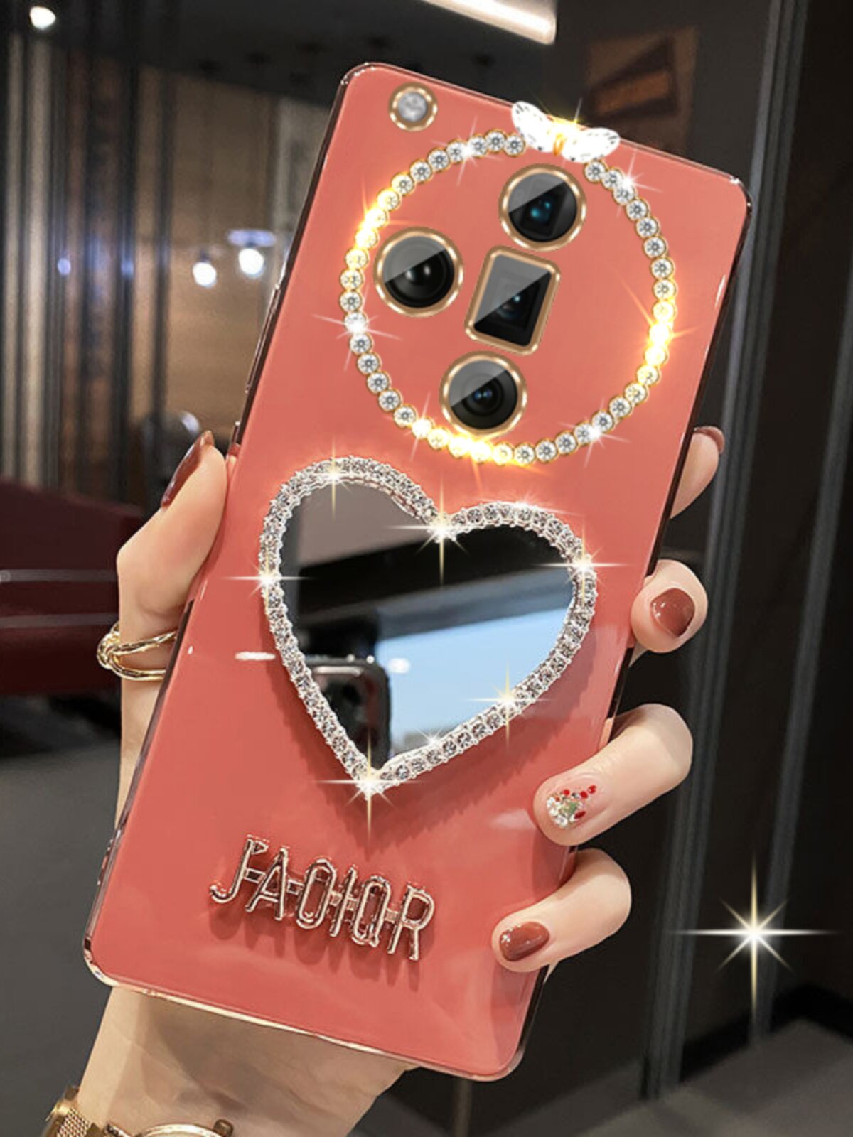 OPPOFindX7硅胶手机壳时尚带镜子