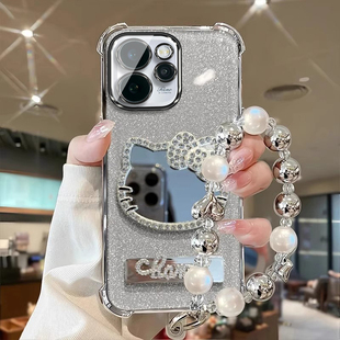 适用于OPPOReno15手机壳高档女款支架保护套Reno15Pro新款化妆镜软壳reno15pro全包边带镜头膜OPOP气囊带挂绳