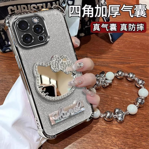 苹果16系列女款高颜值镜子保护套