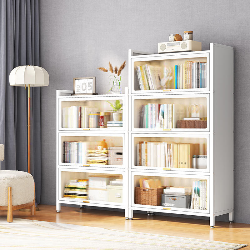 钢制书柜收纳储物柜防尘带门书架