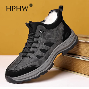 加绒加厚保暖男鞋 男冬季 户外休闲雪地靴 2025保暖舒适棉鞋 时尚