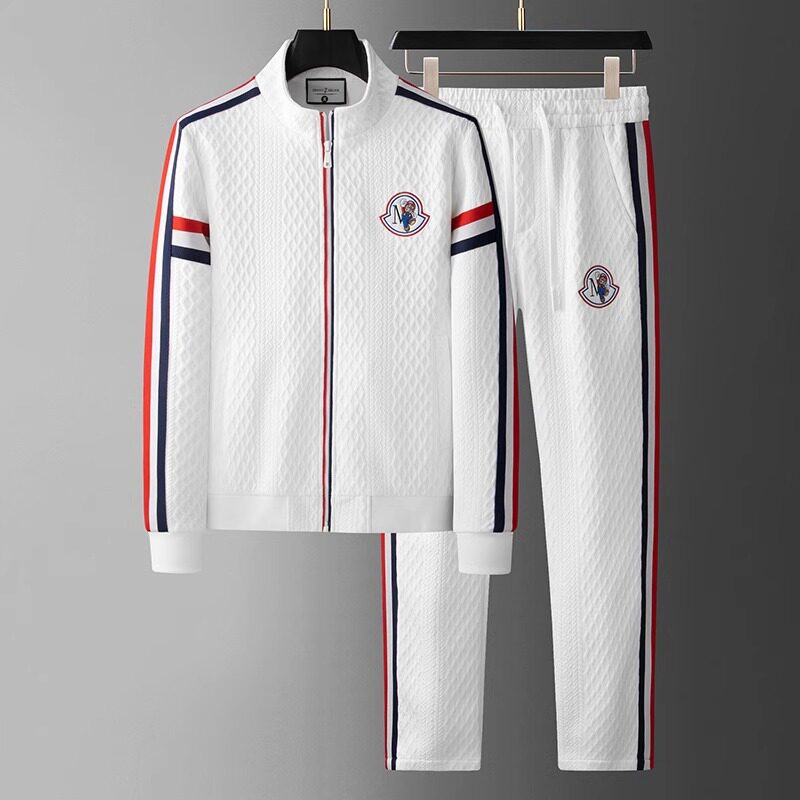 2025新款开衫卫衣套装男休闲男装运动轻熟风白色外套时尚潮流春季