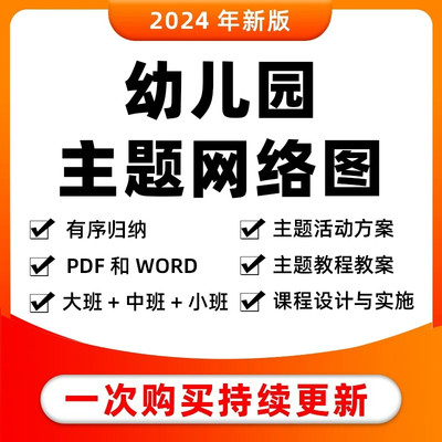 幼儿园主题网络图园本班本课程方案主题活动合集教学实施策略设计