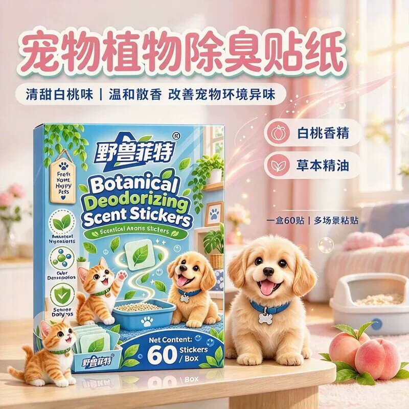 野兽菲特宠物植物除臭香氛贴禁区气味驱赶猫狗用分解臭味异味家用