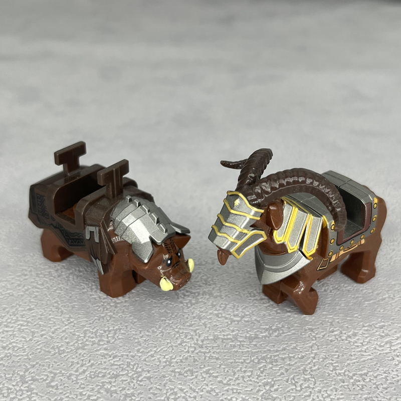 战矮人野猪角羊坐骑拼装积木人仔