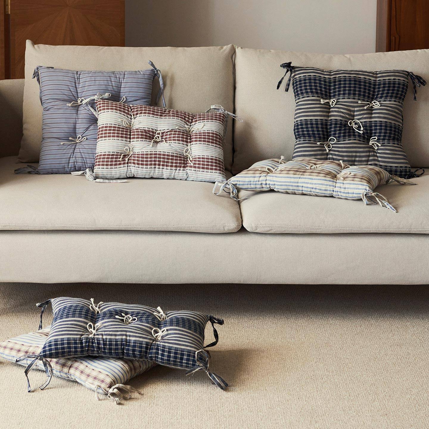 molingtalk『午后微风』纯棉加厚格子椅垫秋冬防凉坐垫餐椅座垫,居家布艺,椅垫,淘宝优惠券,粉丝福利购,淘宝优惠卷