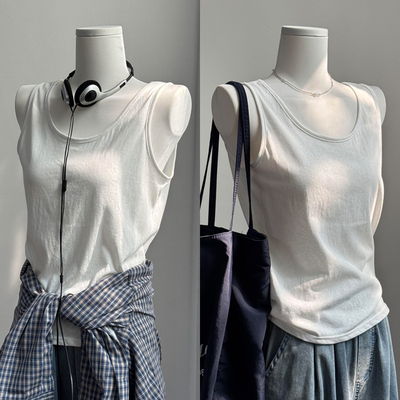 【送运费险】白色宽肩吊带背心女