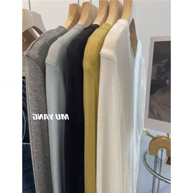 天丝羊毛长袖面膜T恤女春夏薄款软糯亲肤舒适白色内搭打底衫上衣,女装/女士精品,T恤,淘宝优惠券,粉丝福利购,淘宝优惠卷