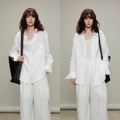 【送运费险】法式老钱风亚麻衬衫