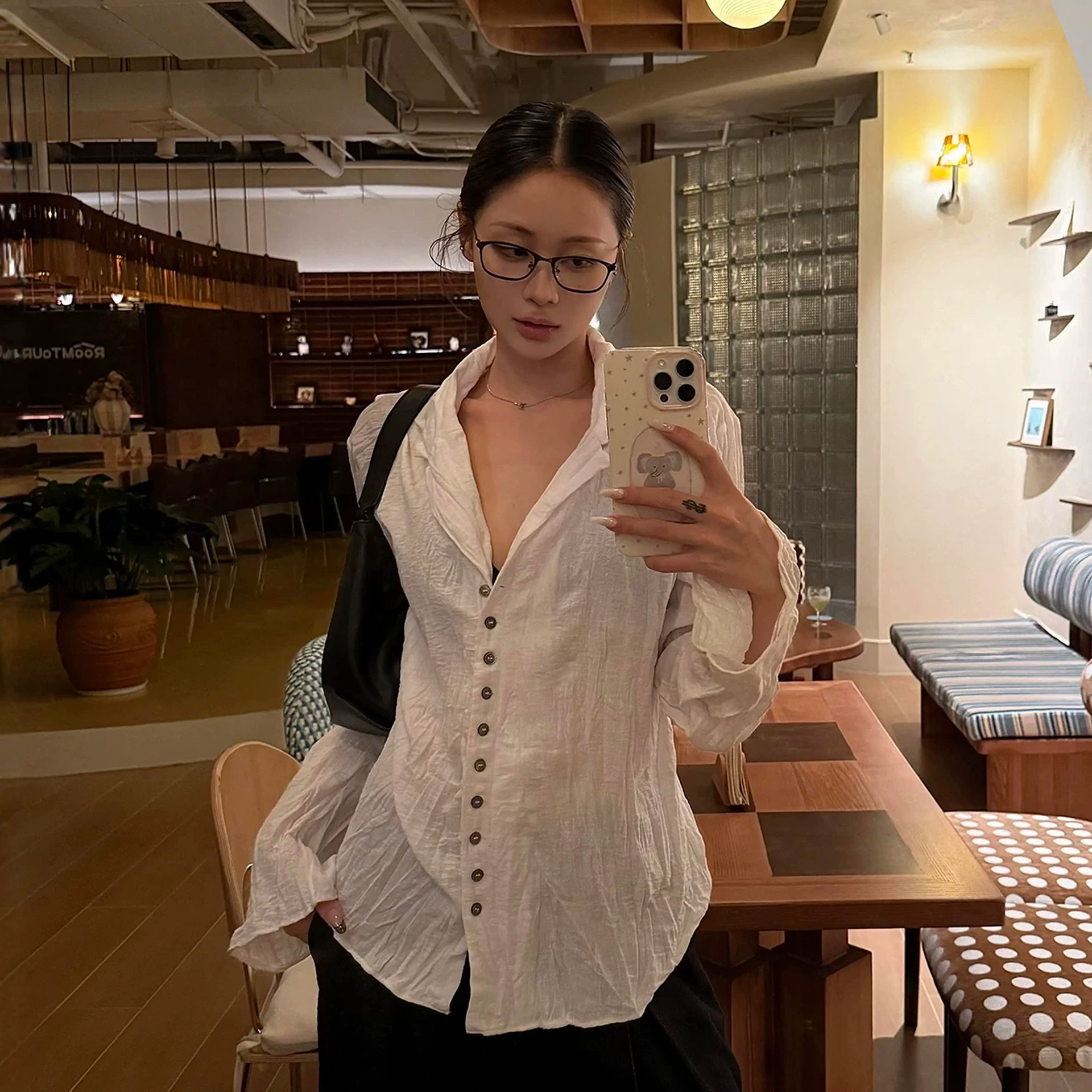【送运费险】老钱风肌理褶皱衬衫图片