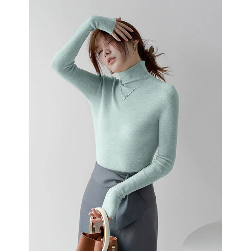 秋冬羊毛高领针织衫女套头毛衣打底衫洋气薄荷绿修身内搭长袖上衣,女装/女士精品,毛针织衫,淘宝优惠券,粉丝福利购,淘宝优惠卷