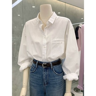 白色衬衫女2025早秋新款设计感小众宽松休闲职业职场衬衣气质上衣