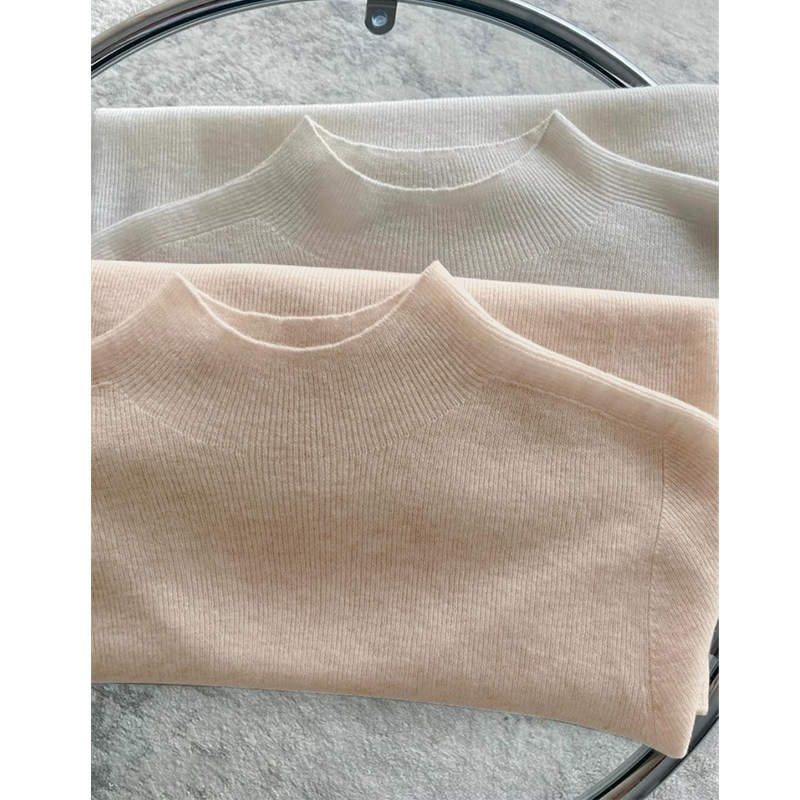 欧货温柔风软糯针织衫女半高领高级感羊毛打底衫慵懒内搭中领毛衣,女装/女士精品,毛针织衫,淘宝优惠券,粉丝福利购,淘宝优惠卷