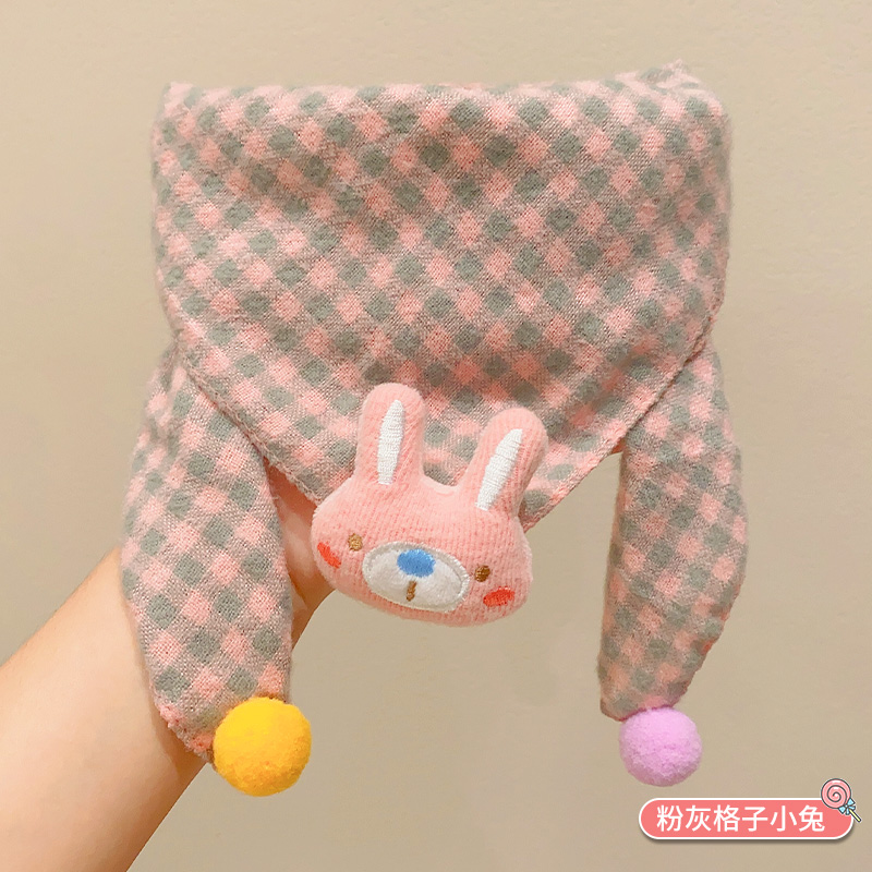 儿童格子围巾女童防风耐脏三角巾