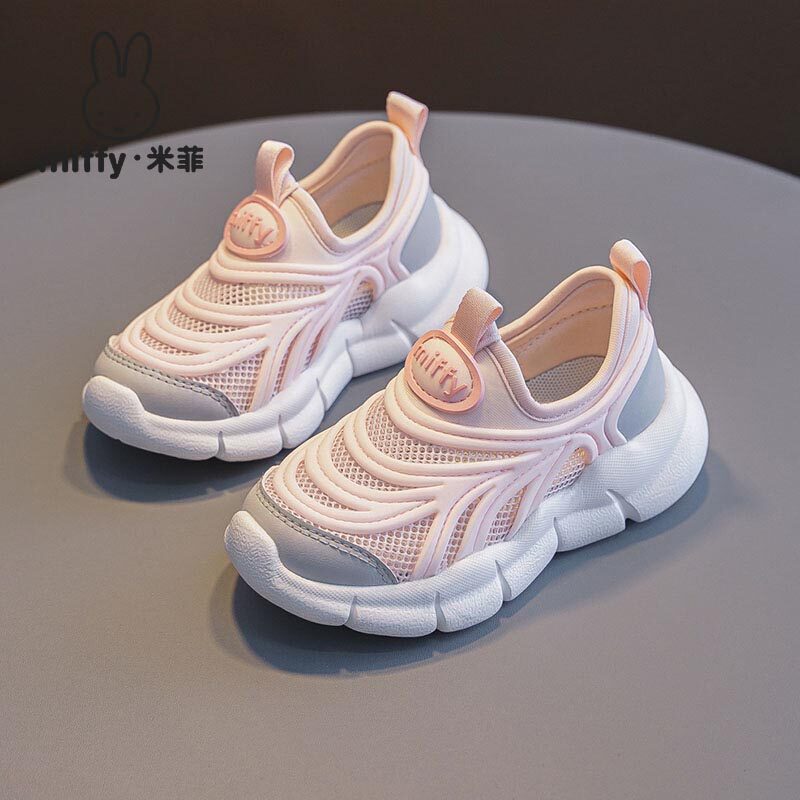 Miffy米菲童鞋女童网面运动鞋新款女孩夏季鞋儿童一脚蹬毛毛虫鞋