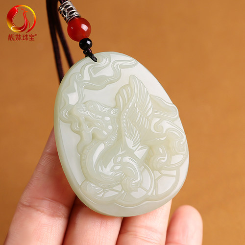 招财进宝和田玉祥瑞麒麟大号玉佩