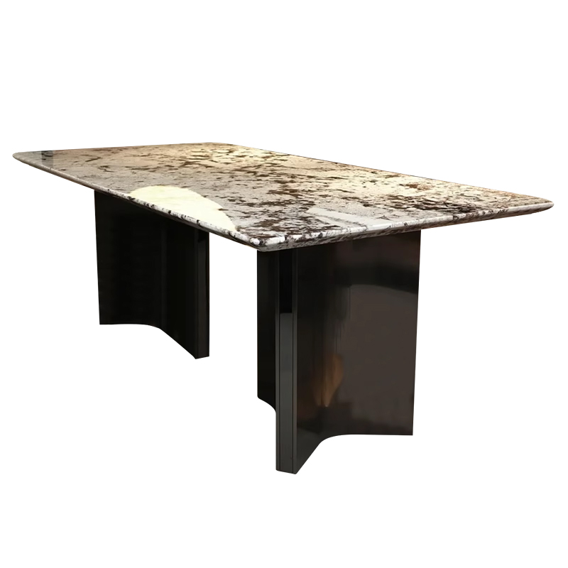 天然雪山兰奢石餐桌轻奢高端餐桌