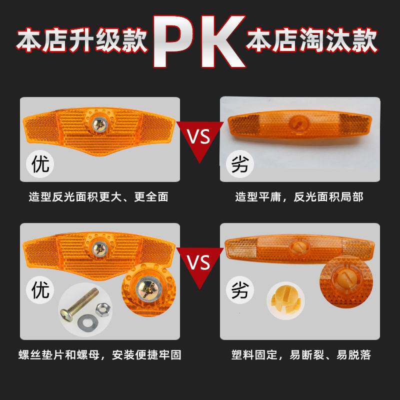 自行车反光板后警示片山地车夜骑辐条灯货架单车反光尾灯配件大全