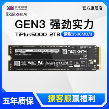 (ZhiTai)TiPlus5000 2TB m.2长江存储笔记本SSD M2固态硬盘2T