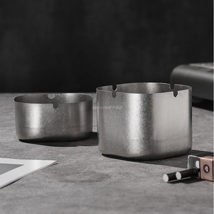 复古不锈钢烟灰缸工业风餐厅网吧酒店防摔商用防灰个性 烟灰缸定制