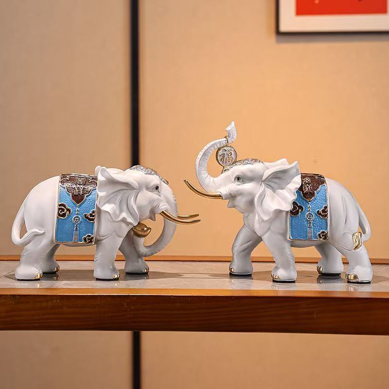 中式招财镇宅大象摆件高档装饰品