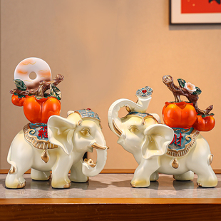 事事如意大象招财摆件玄关酒柜客厅装饰品乔迁新居礼品家居高级感