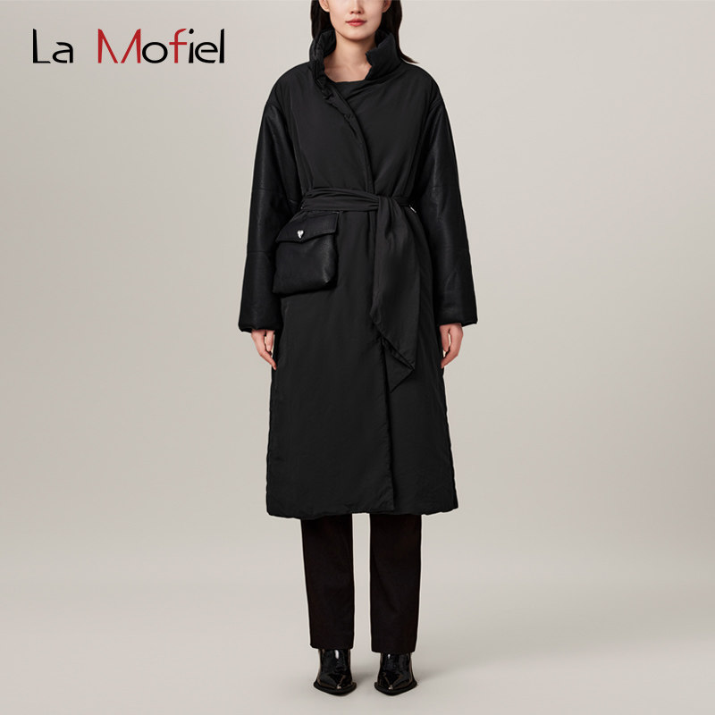 白鹅绒长款羽绒服LaMofiel立领