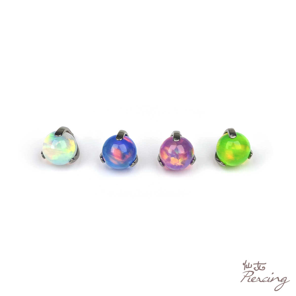 F136钛合金澳宝极光欧泊耳钉