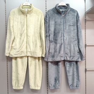 亲肤柔软舒适保暖锁温 法兰绒家居服套装 香蜜闺秀 25423057情侣款