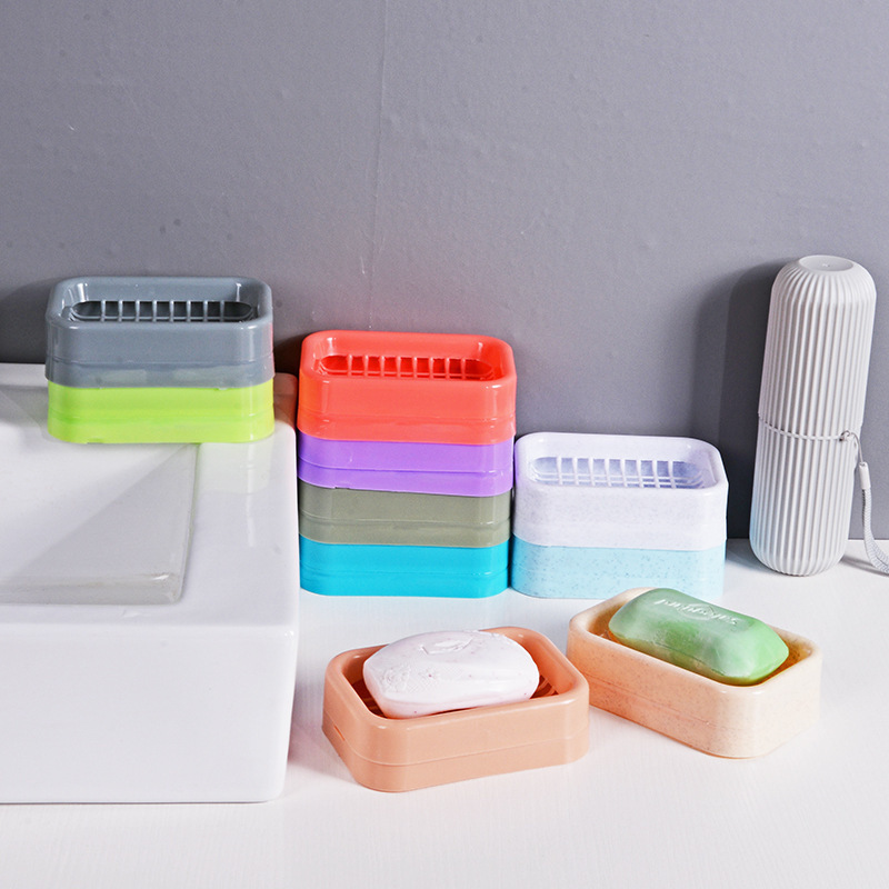 网红网格肥皂盒滤水中学生家庭酒店通用款专用二层肥皂盒家用