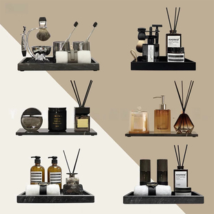 现代室内设计软装样板房卫生间洗手台香薰托盘卫浴套装高级感摆件