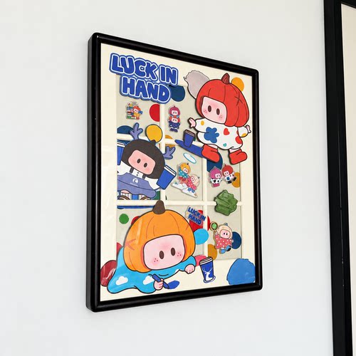 咖啡袋子周边改造相框画yoyo九宫格装饰画框手工diy摆台挂墙相框