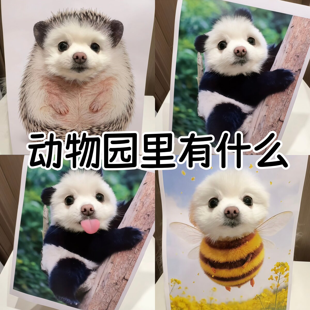 【动物园里有什么】图画宠物小狗头套装扮动物园模仿萌宠拍照道具 - 实物图