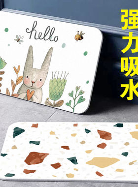 硅藻泥脚垫浴室卫生间速干地垫洗手间门垫防滑吸水地垫厕所硬门垫