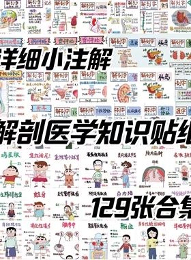 医学笔记贴纸病因注解实习生学习小知识简约装饰手账行李箱贴画