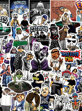 100张卡通美式Homies贴纸帅气街头装饰 手账素材行李箱贴画