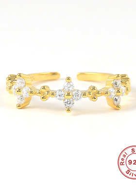 S925纯银INS迷你小巧戒指 欧美跨境热销创意百搭个性女生指环戒指