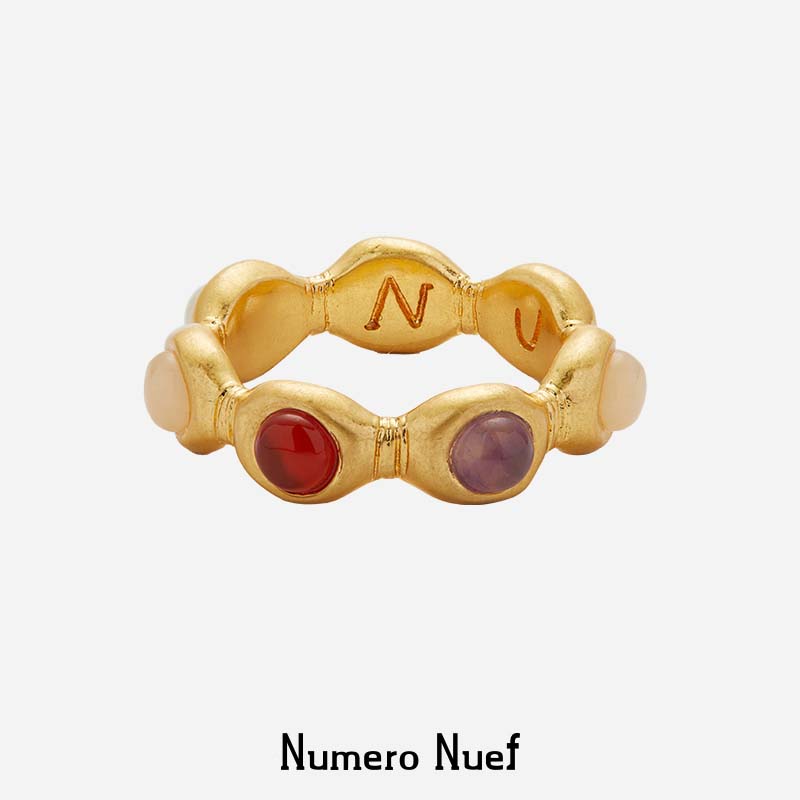 Nuef “ Riche comme Priam ”系列 古罗马天然玉石彩色玛瑙戒指