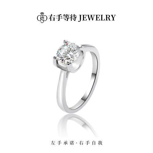 右手等待女S925银经典莫桑石戒指