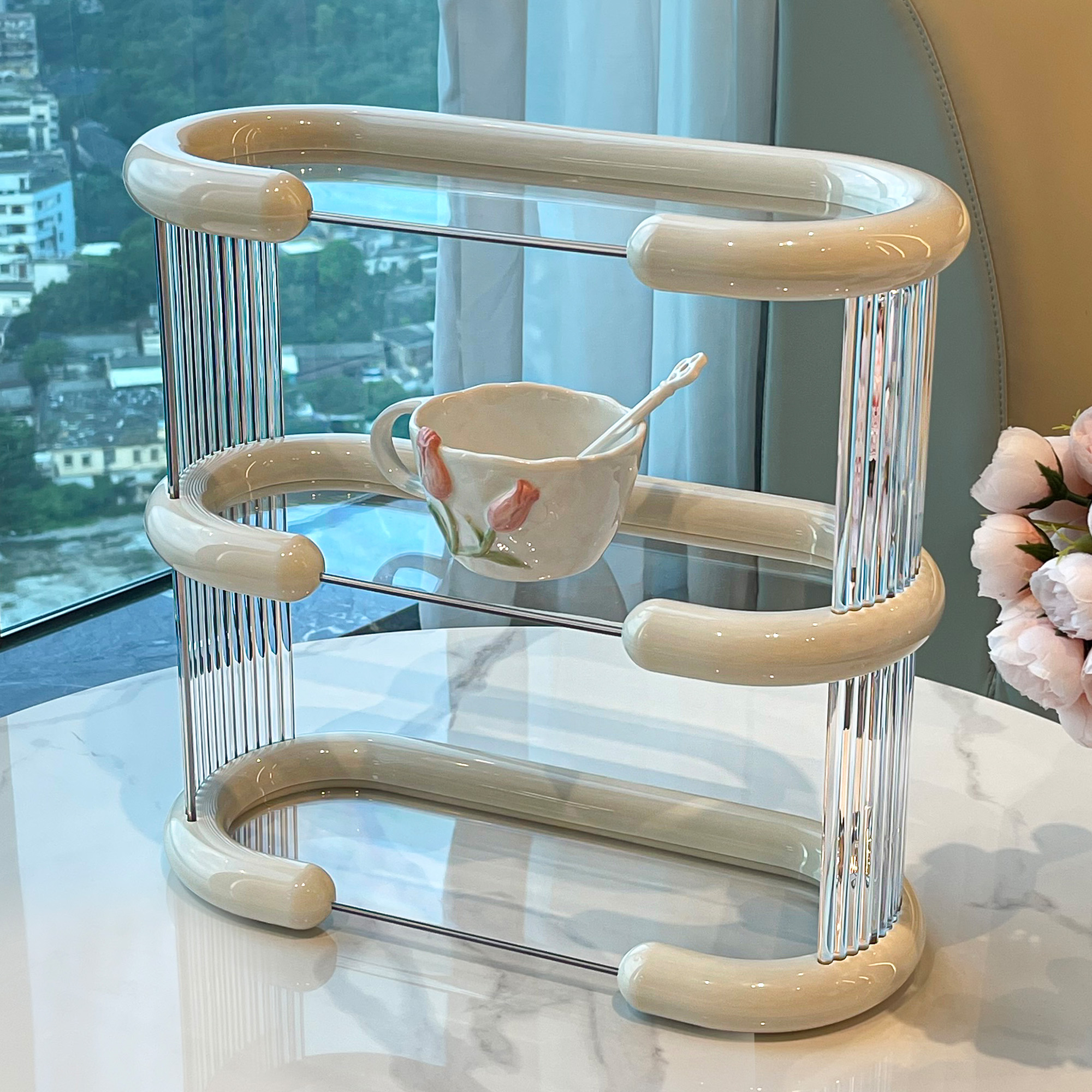 高级感轻奢杯架餐桌水子咖
