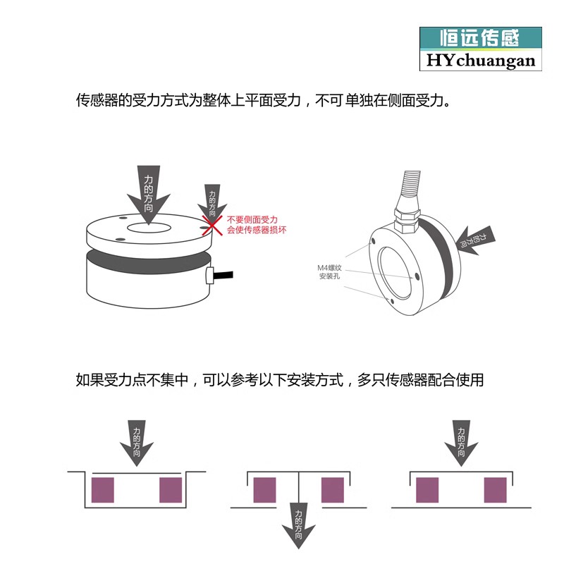 恒远微型平面称重压力传感器高精度测力重量传感器模块冲击力拉力