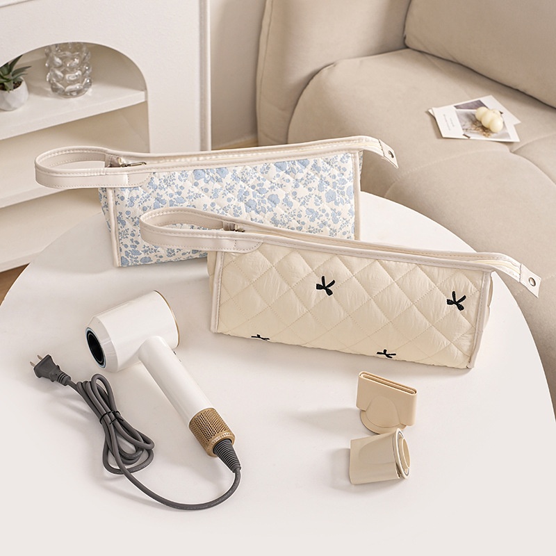 旅行便携吹风机收纳包大容量防烫卷发棒收纳袋防水提手美发工具包