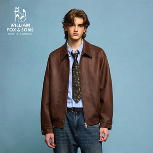 【限时清仓】威廉福克斯仿麂皮绒夹克男复古扎染裁剪短款情侣外套