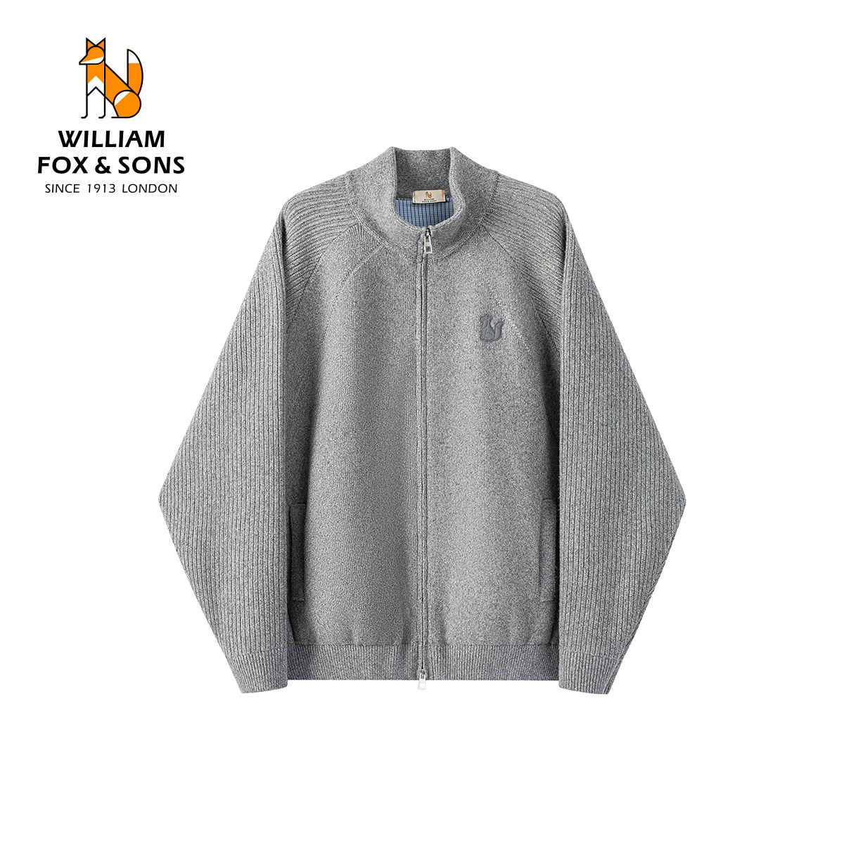 威廉福克斯格纹里布针织衫