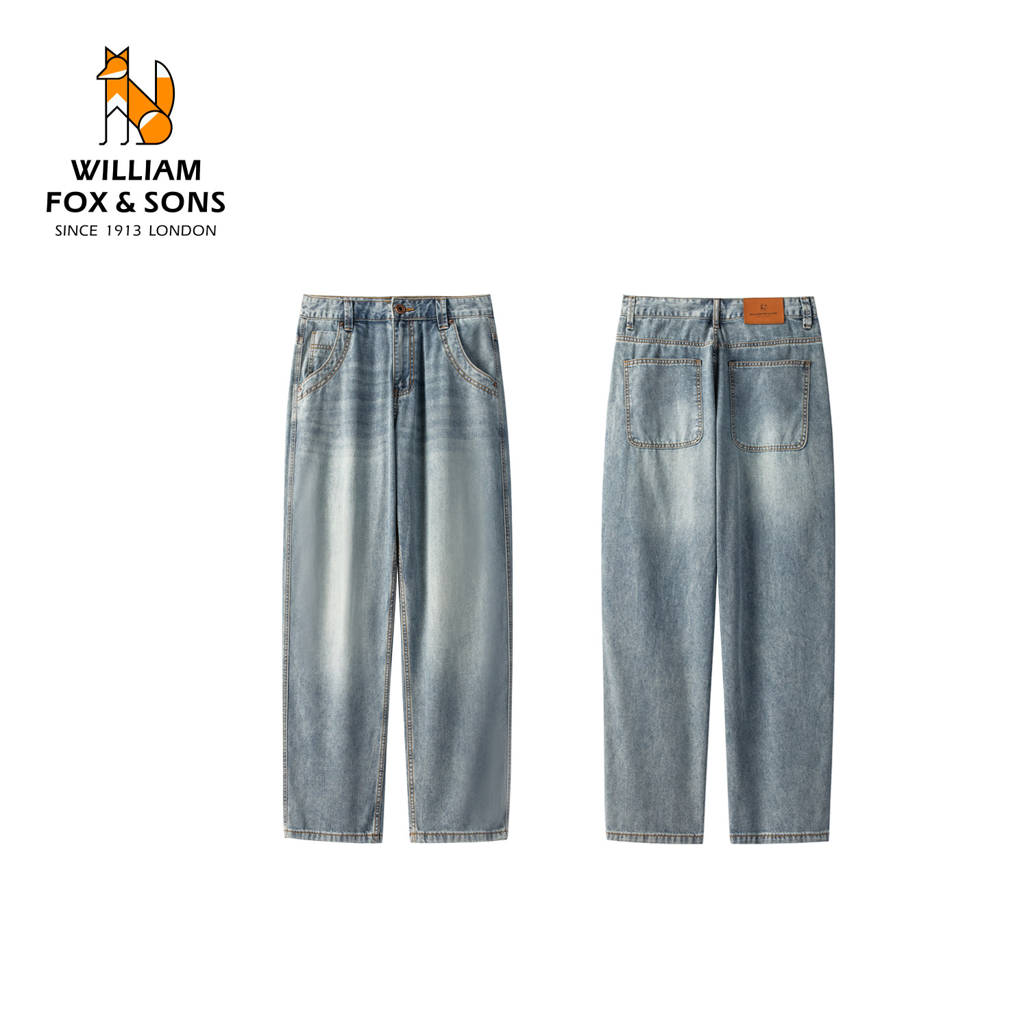 英国小狐狸2026亲肤莱赛尔裤子男水洗长裤做旧轻薄直筒牛仔裤男款