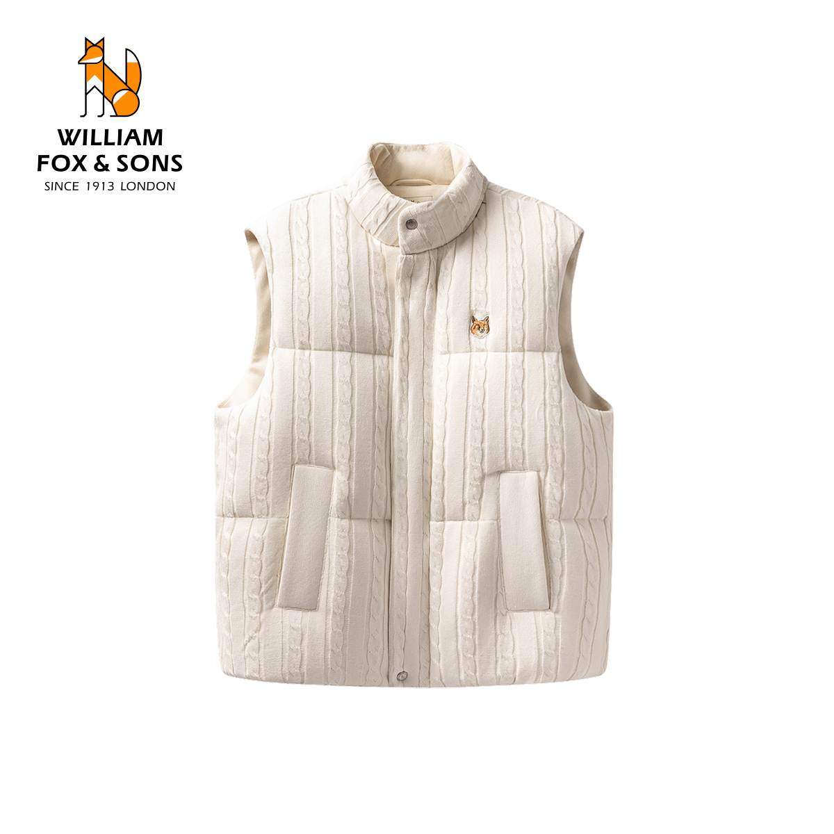 威廉福克斯复古针织羽绒马甲