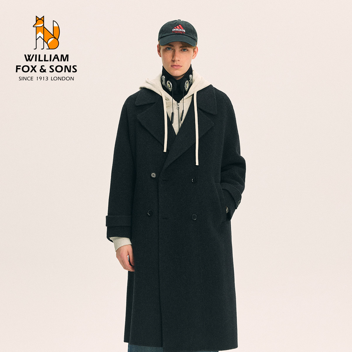 威廉福克斯秋冬100%长绒绵羊毛双面呢翻领双排扣毛呢大衣外套男女,男装,毛呢大衣,淘宝优惠券,粉丝福利购,淘宝优惠卷