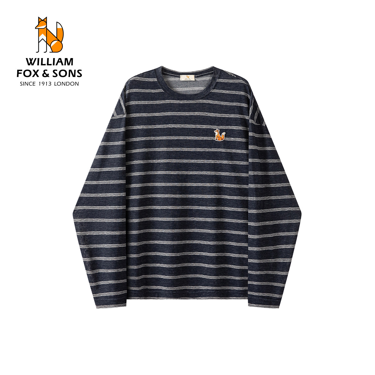 【1.31新品5折】重磅亲肤条纹长袖T恤男宽松休闲圆领内搭打底衫,男装,T恤,淘宝优惠券,粉丝福利购,淘宝优惠卷