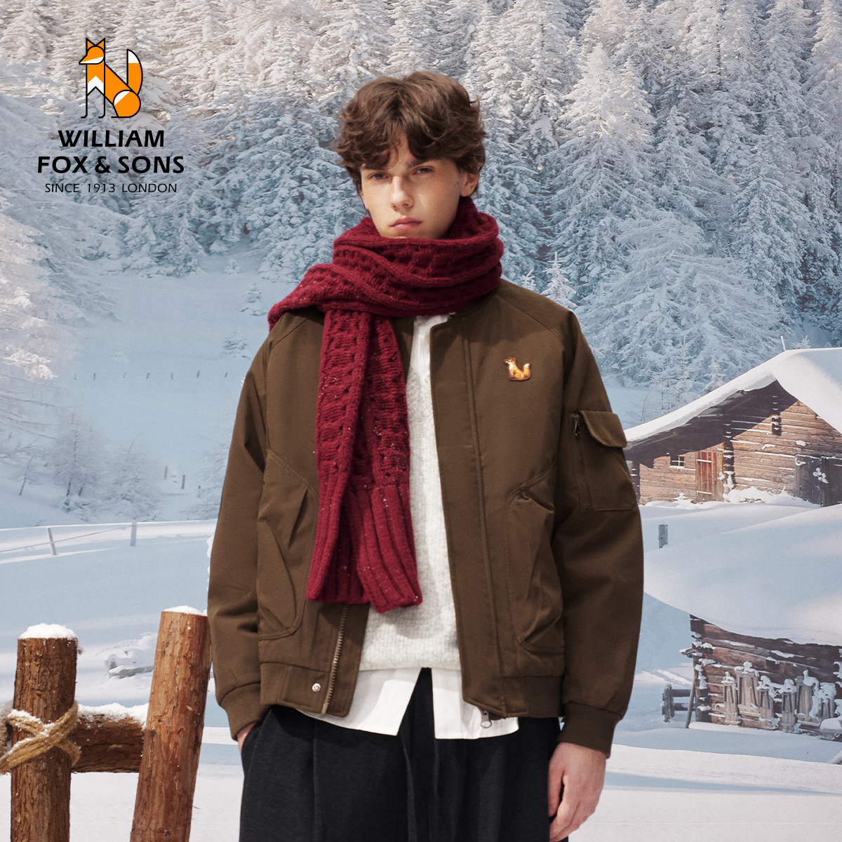 威廉福克斯斜纹肌理飞行服